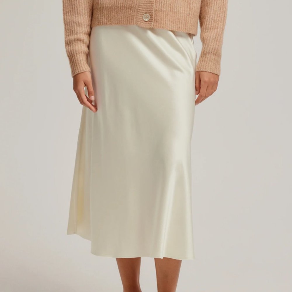 ISO Venroy Silk Slip Skirt | Size XS | Color: Milk